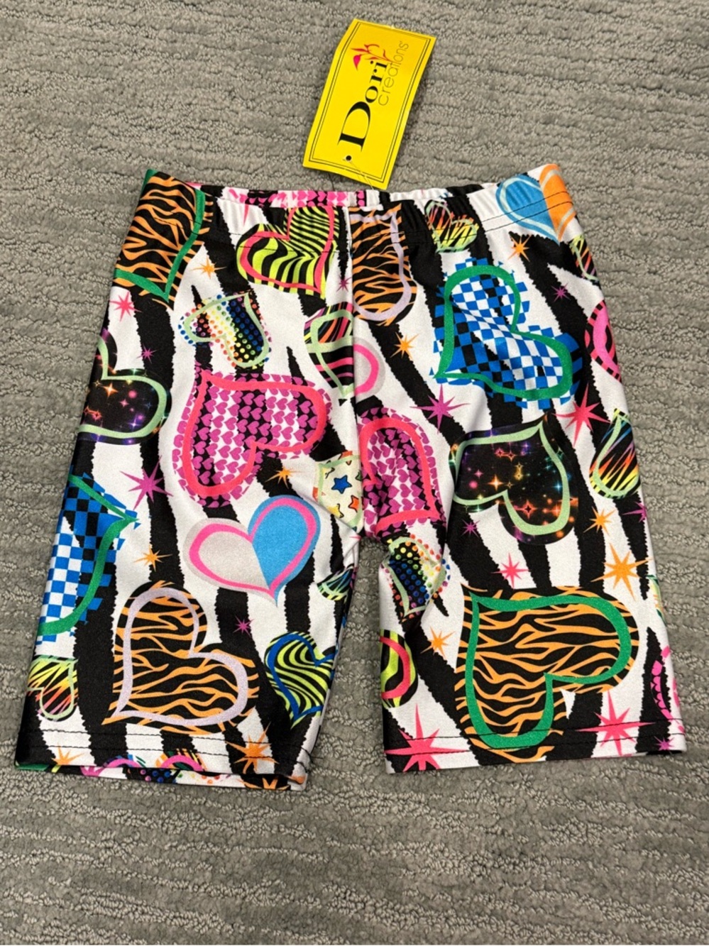 New w Tags DORI CREATIONS Heart Print Bike Shorts Girls Sz 7